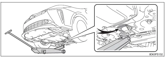 Toyota Prius - Colocación de un gato de piso