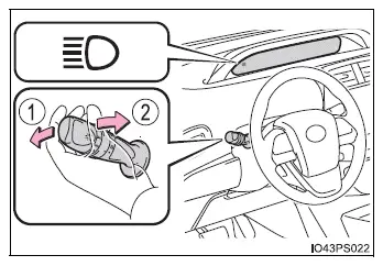 Toyota Prius - Funcionamiento de las luces y los limpiaparabrisas